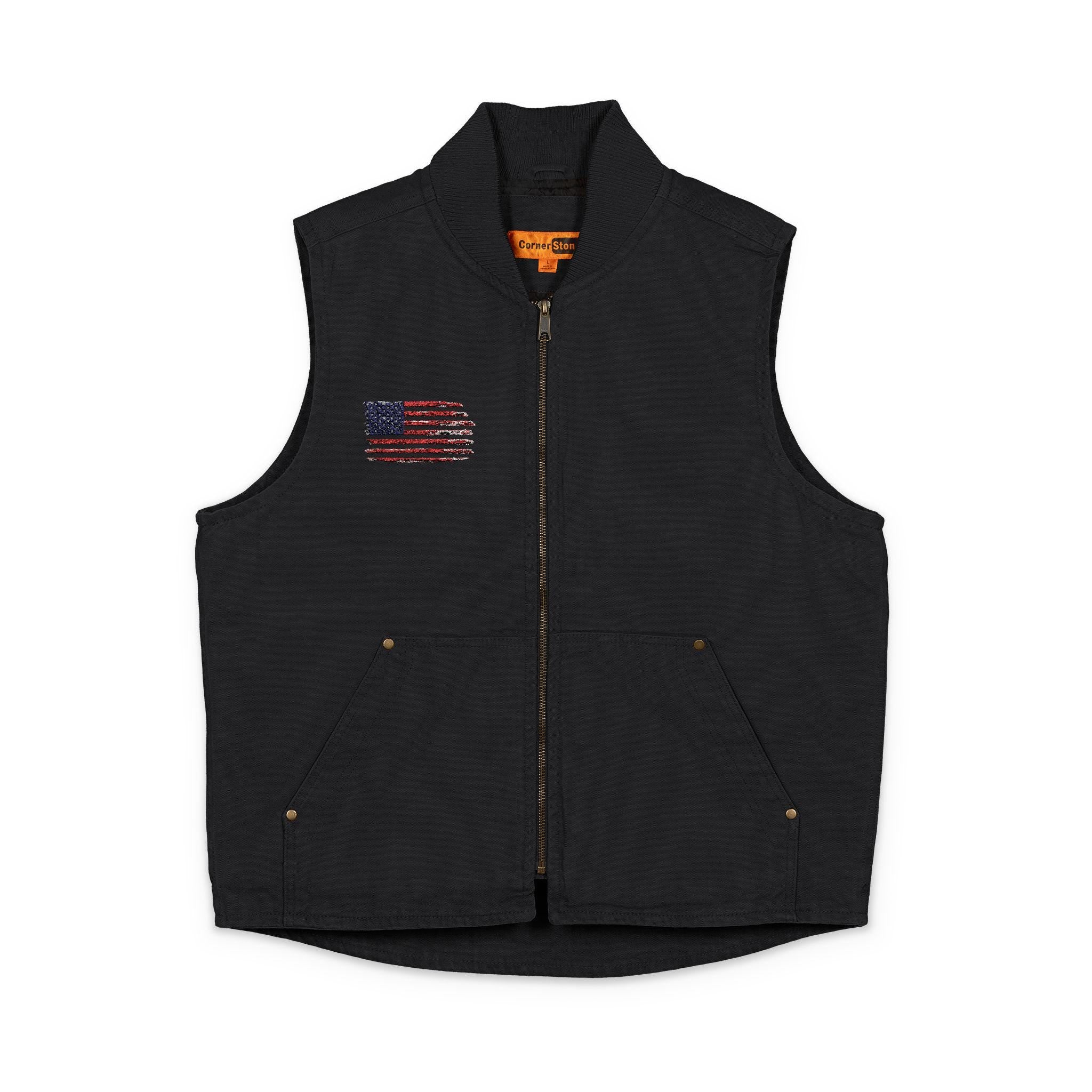 American Flag Embroidery Vest