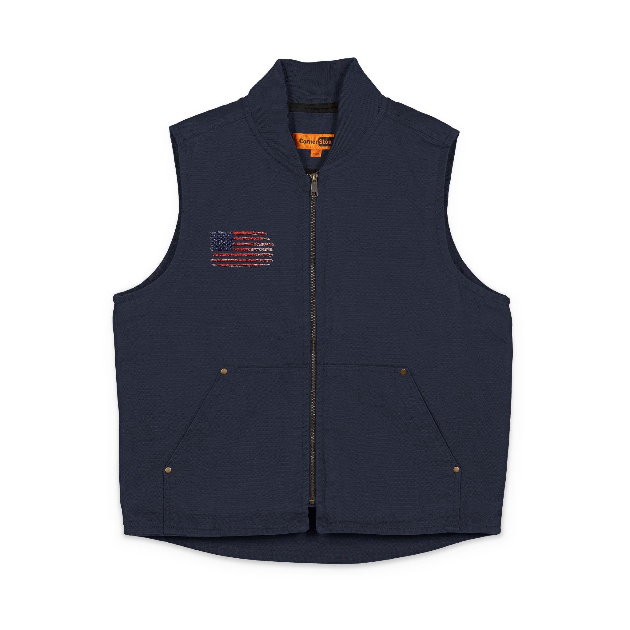 American Flag Embroidery Vest