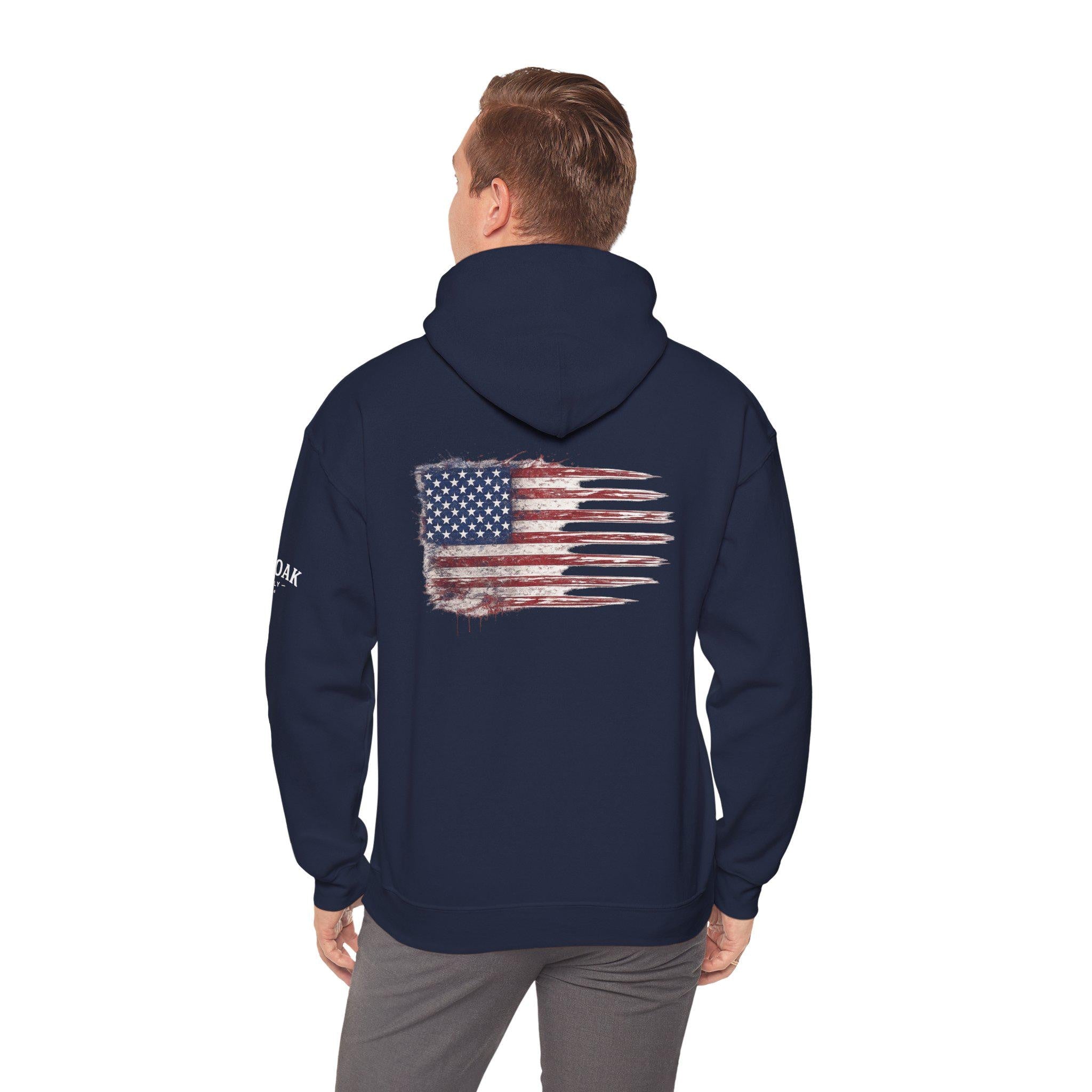 Distressed American Flag 1776 Hoodie | Vintage USA Patriotic Pullover