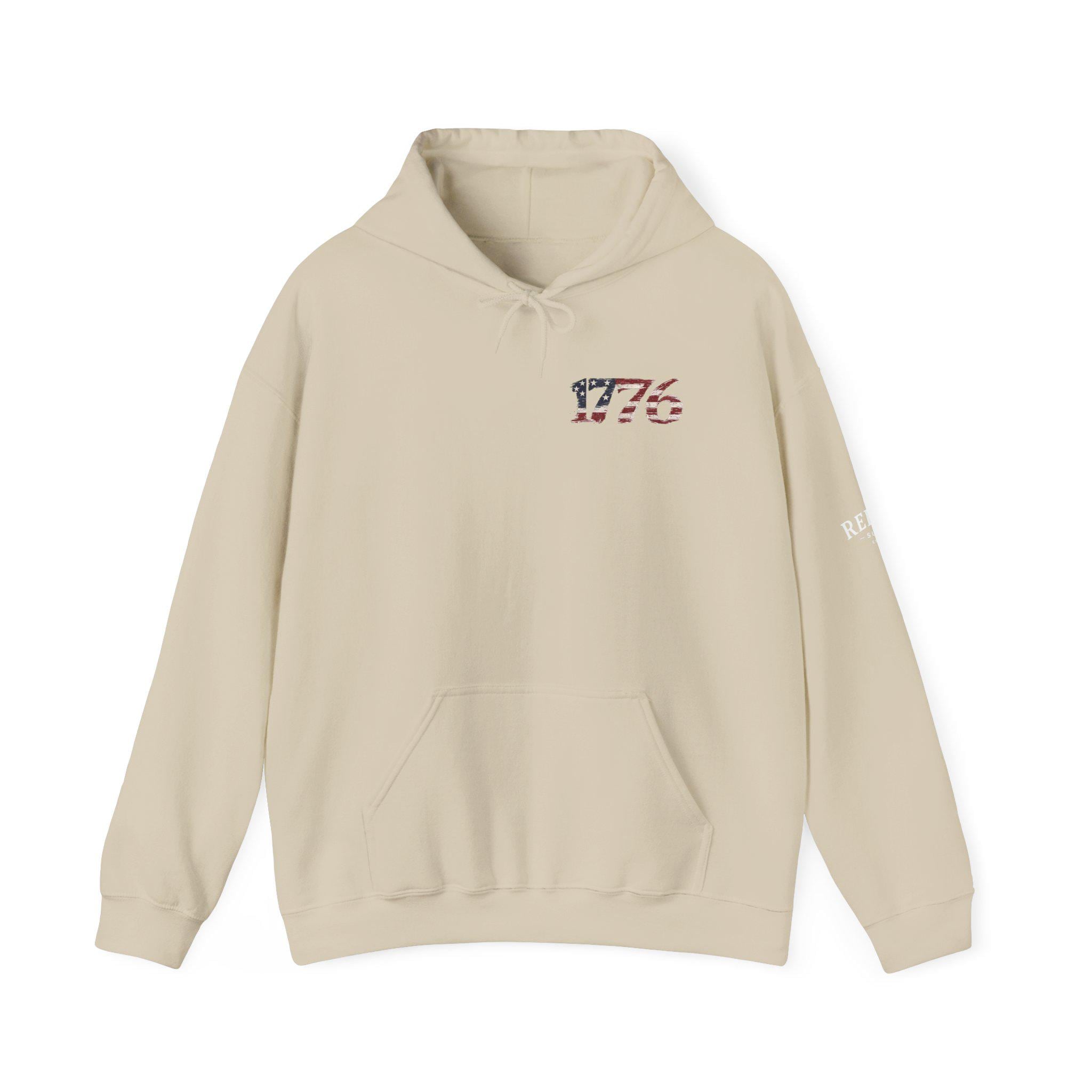 Distressed American Flag 1776 Hoodie | Vintage USA Patriotic Pullover