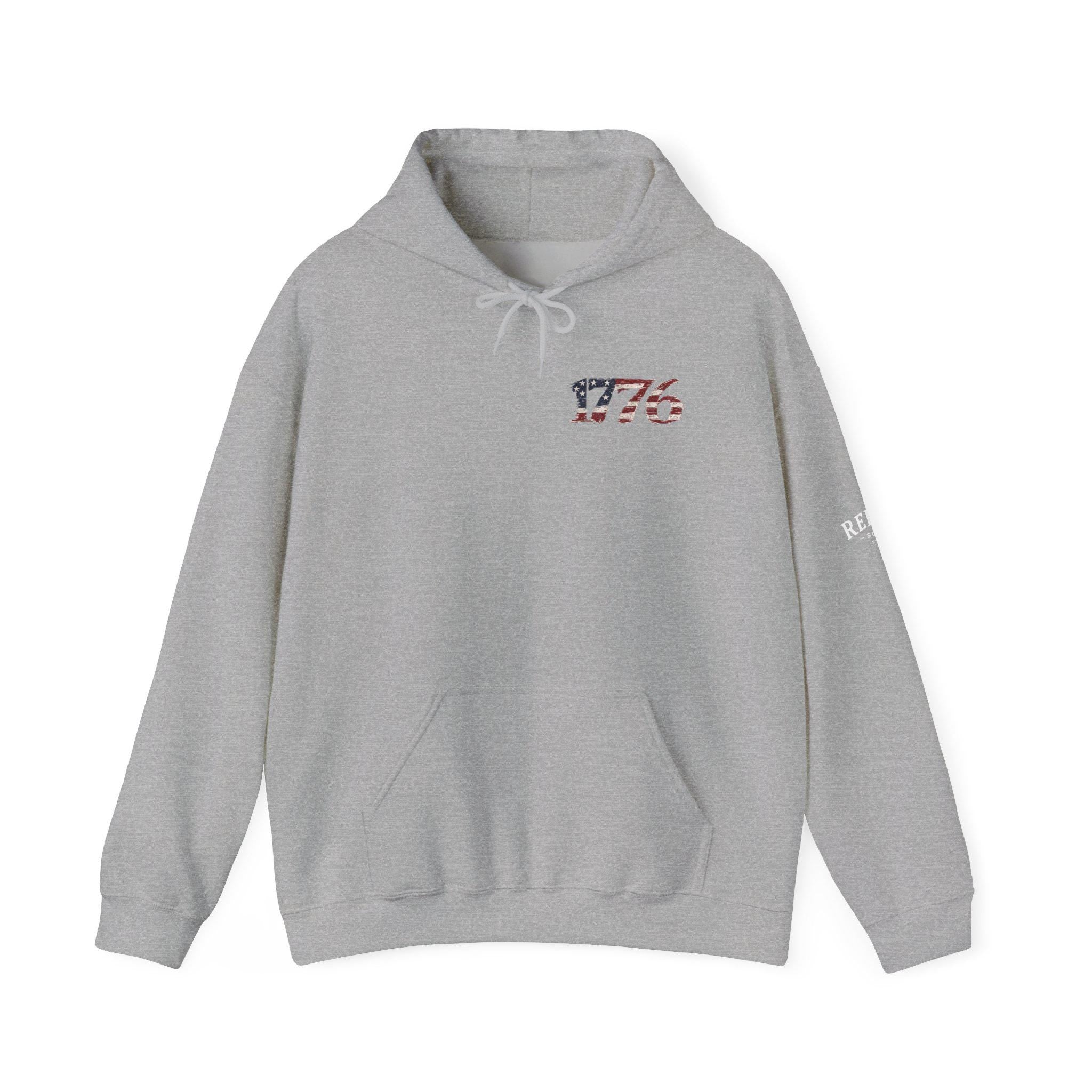 Distressed American Flag 1776 Hoodie | Vintage USA Patriotic Pullover