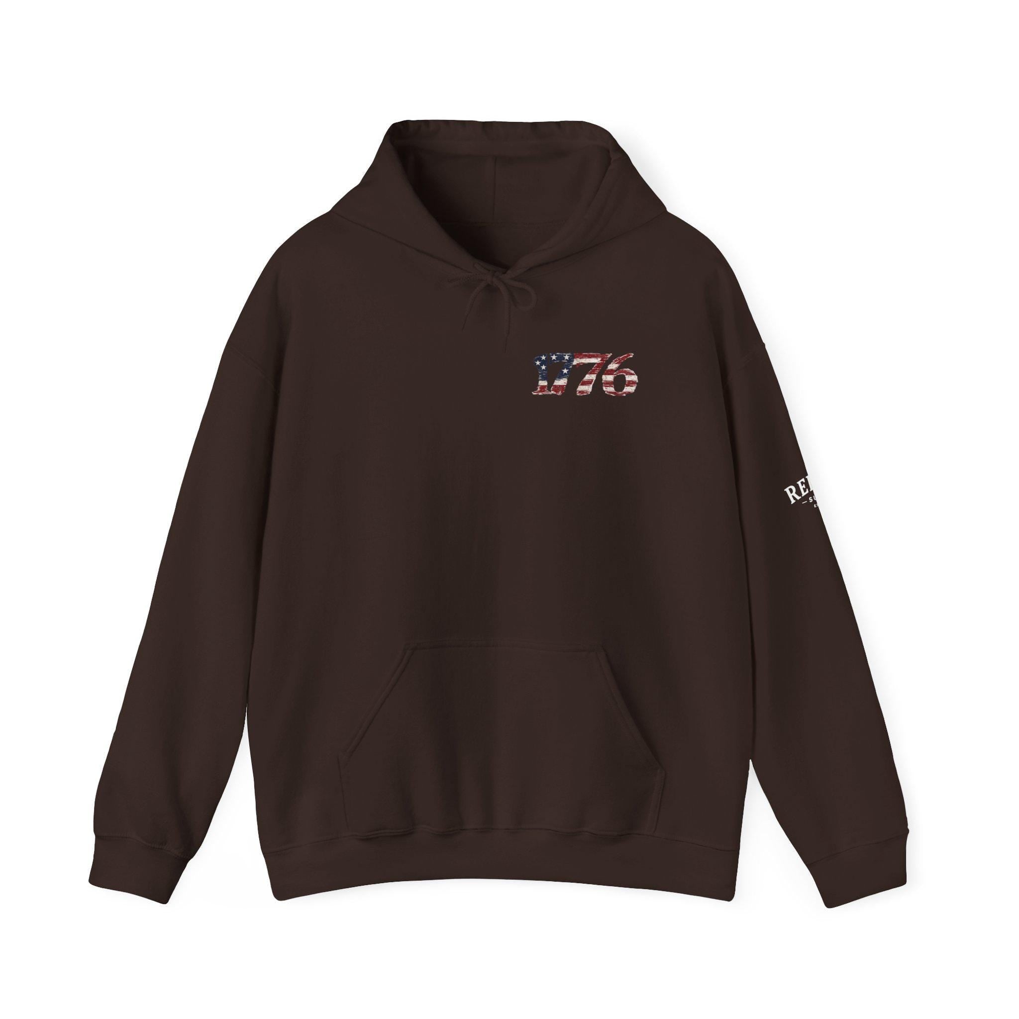 Distressed American Flag 1776 Hoodie | Vintage USA Patriotic Pullover