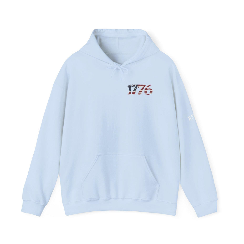 Distressed American Flag 1776 Hoodie | Vintage USA Patriotic Pullover