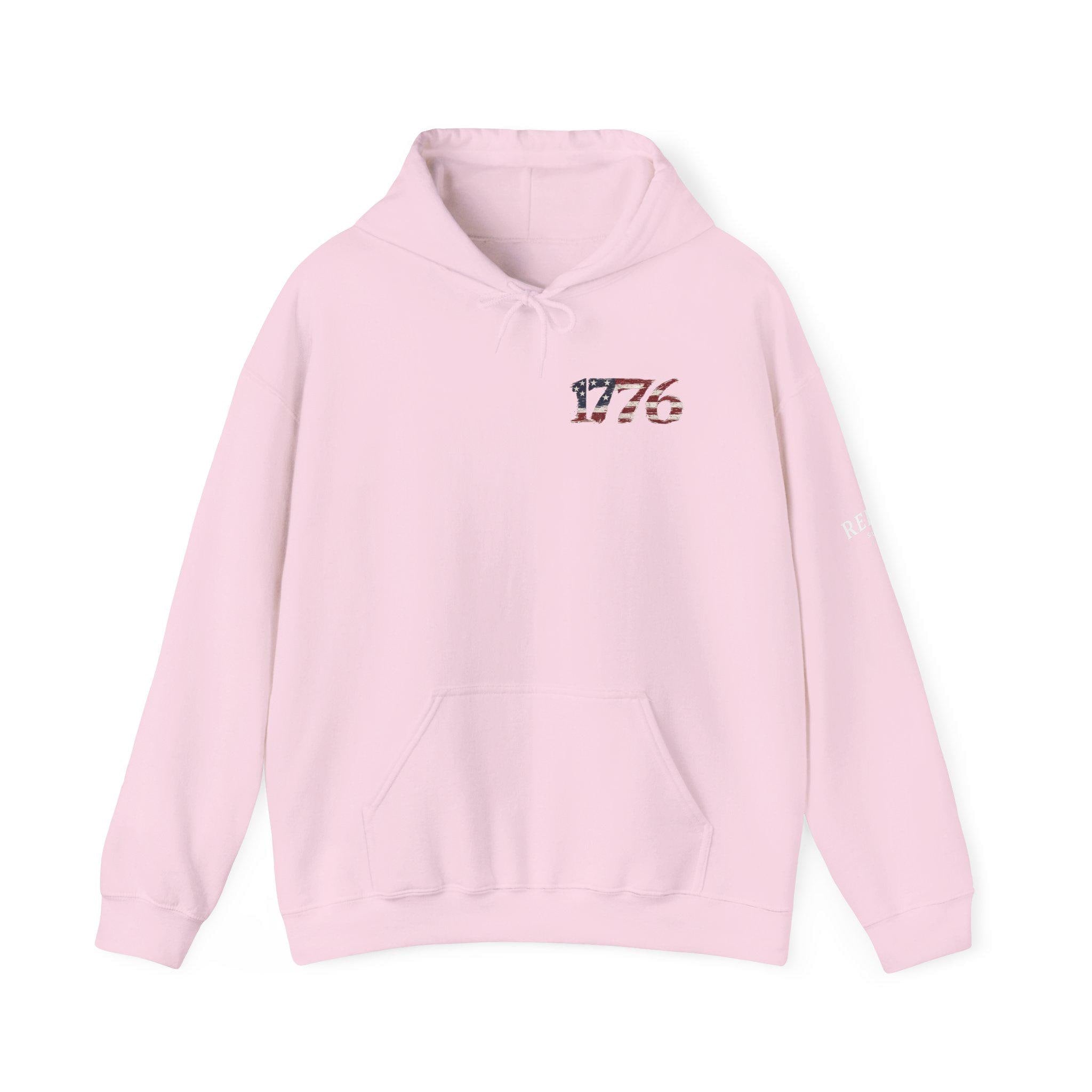 Distressed American Flag 1776 Hoodie | Vintage USA Patriotic Pullover