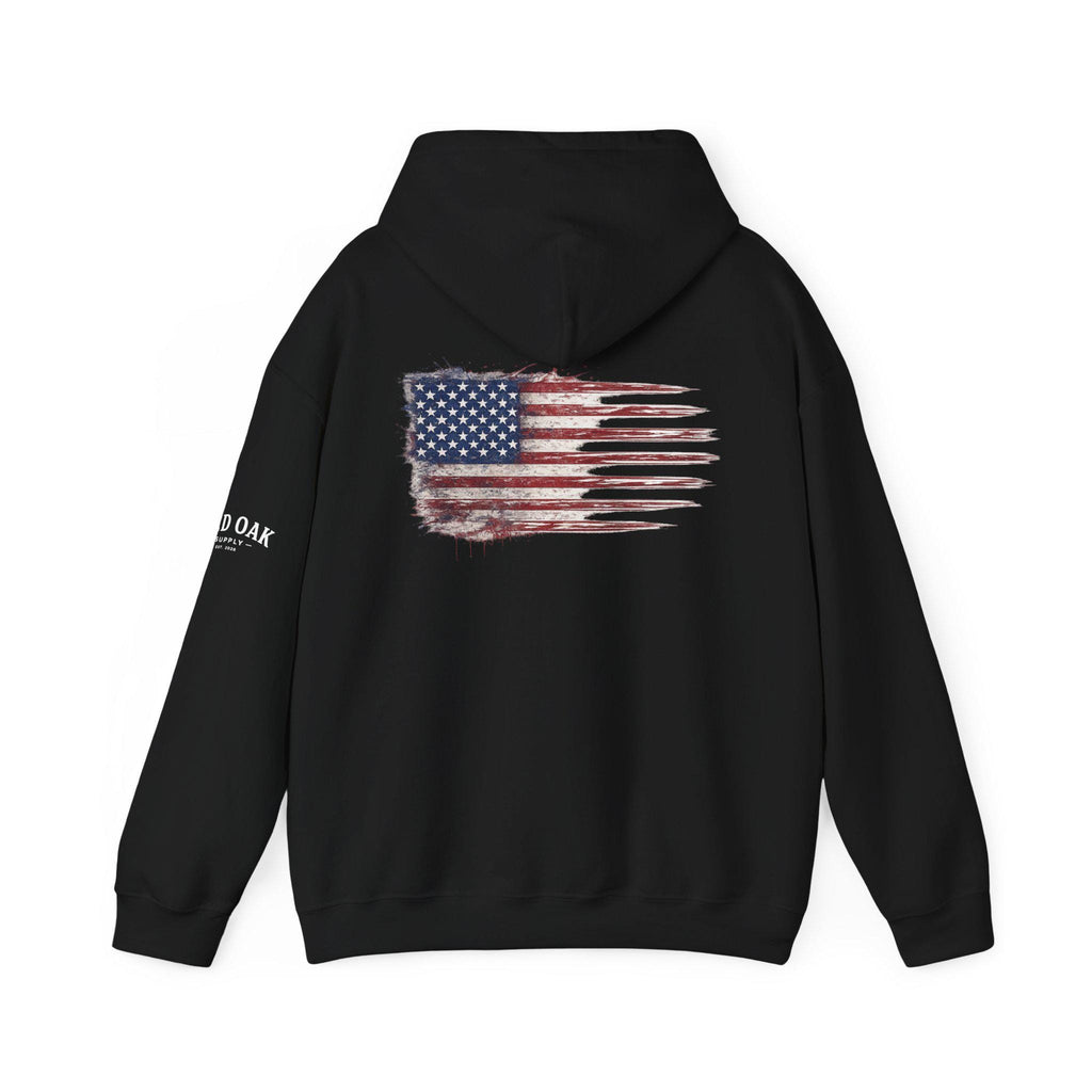 Distressed American Flag 1776 Hoodie | Vintage USA Patriotic Pullover