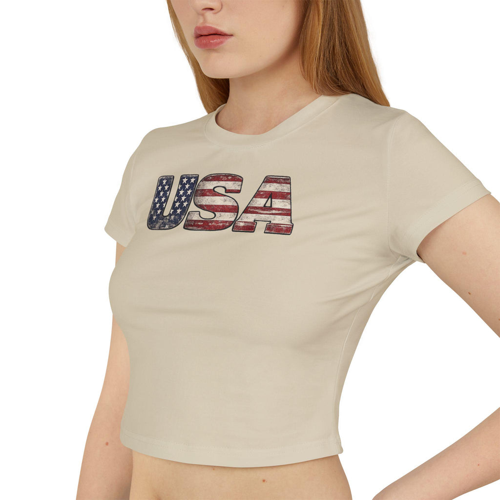 USA Flag Crop Tee