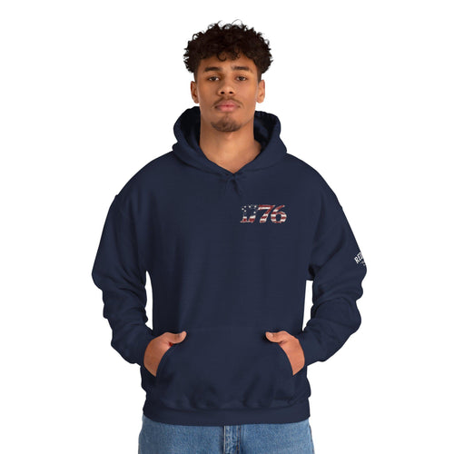 Distressed American Flag 1776 Hoodie | Vintage USA Patriotic Pullover