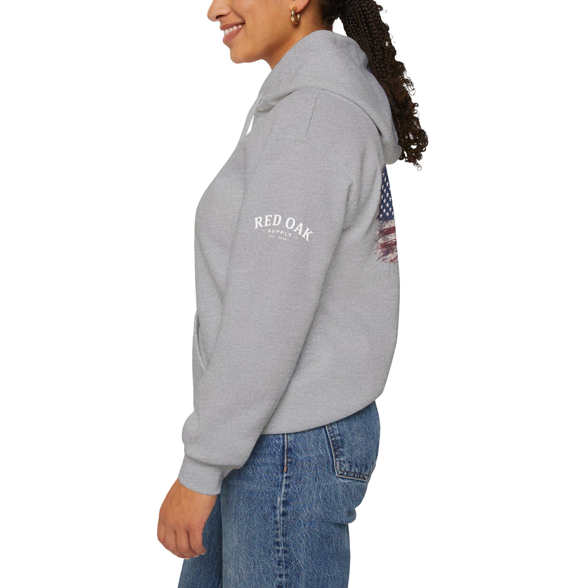 Distressed American Flag 1776 Hoodie | Vintage USA Patriotic Pullover