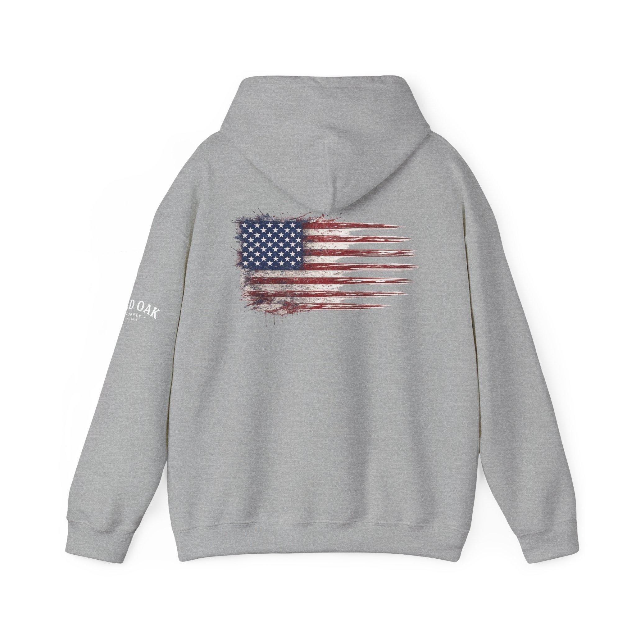 Distressed American Flag 1776 Hoodie | Vintage USA Patriotic Pullover