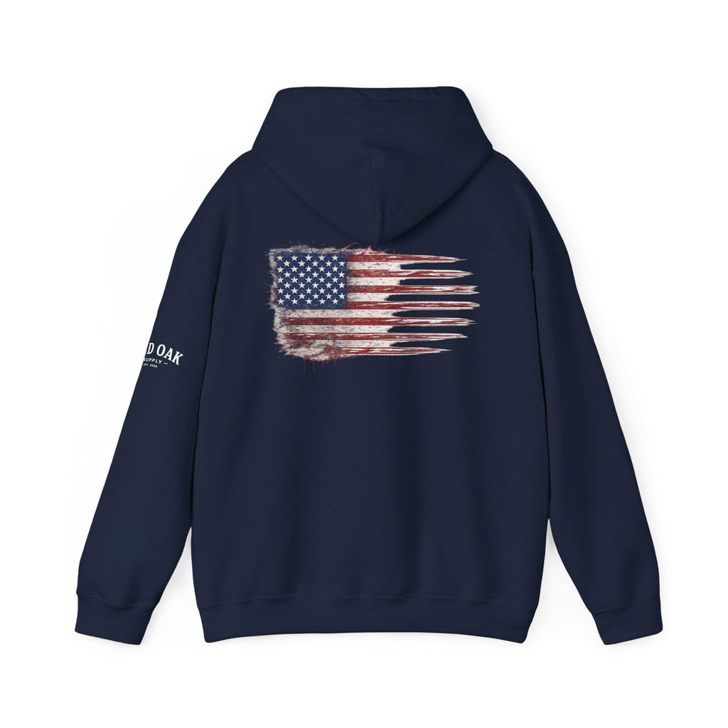 Distressed American Flag 1776 Hoodie | Vintage USA Patriotic Pullover