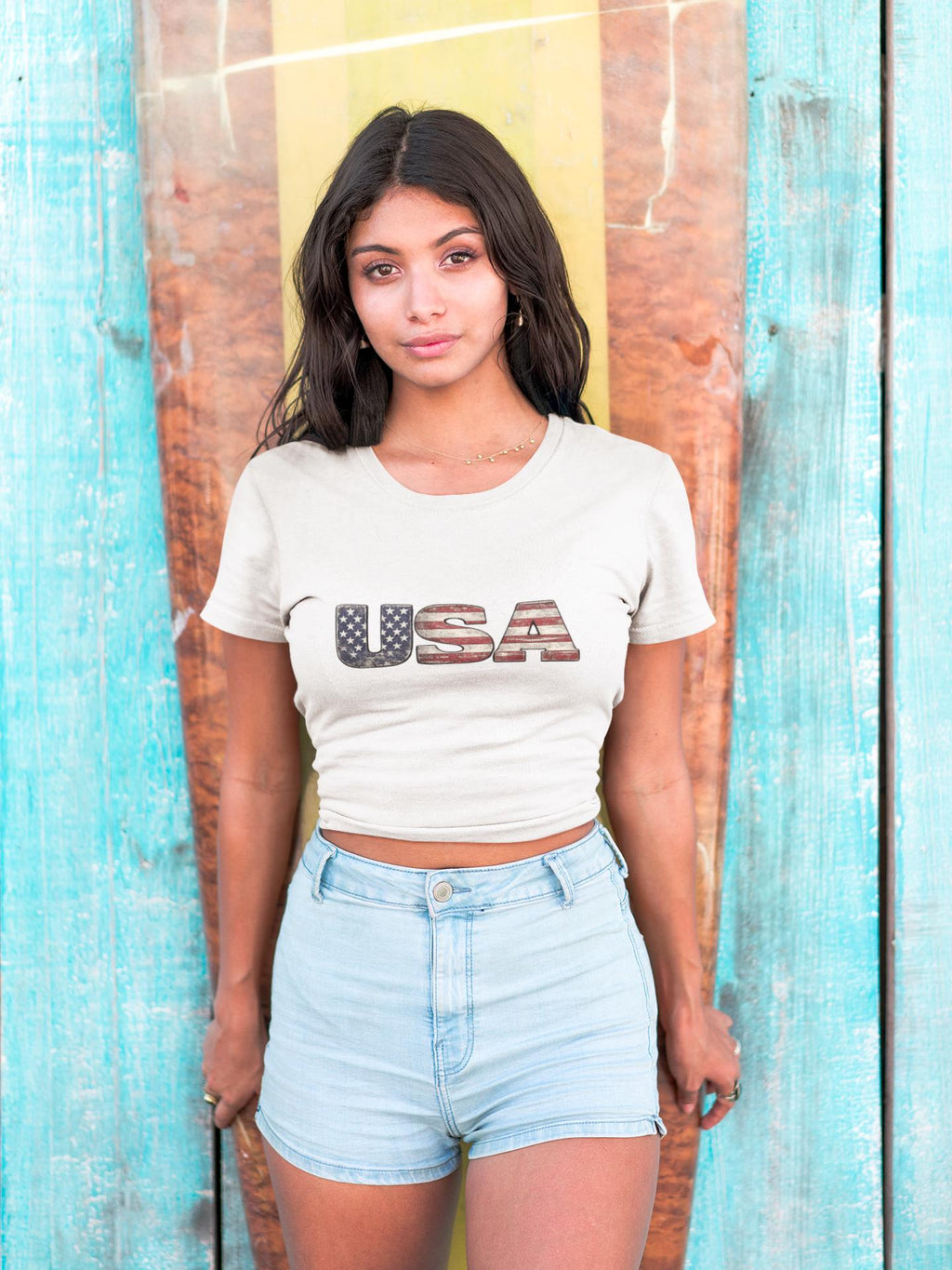 USA Flag Crop Tee