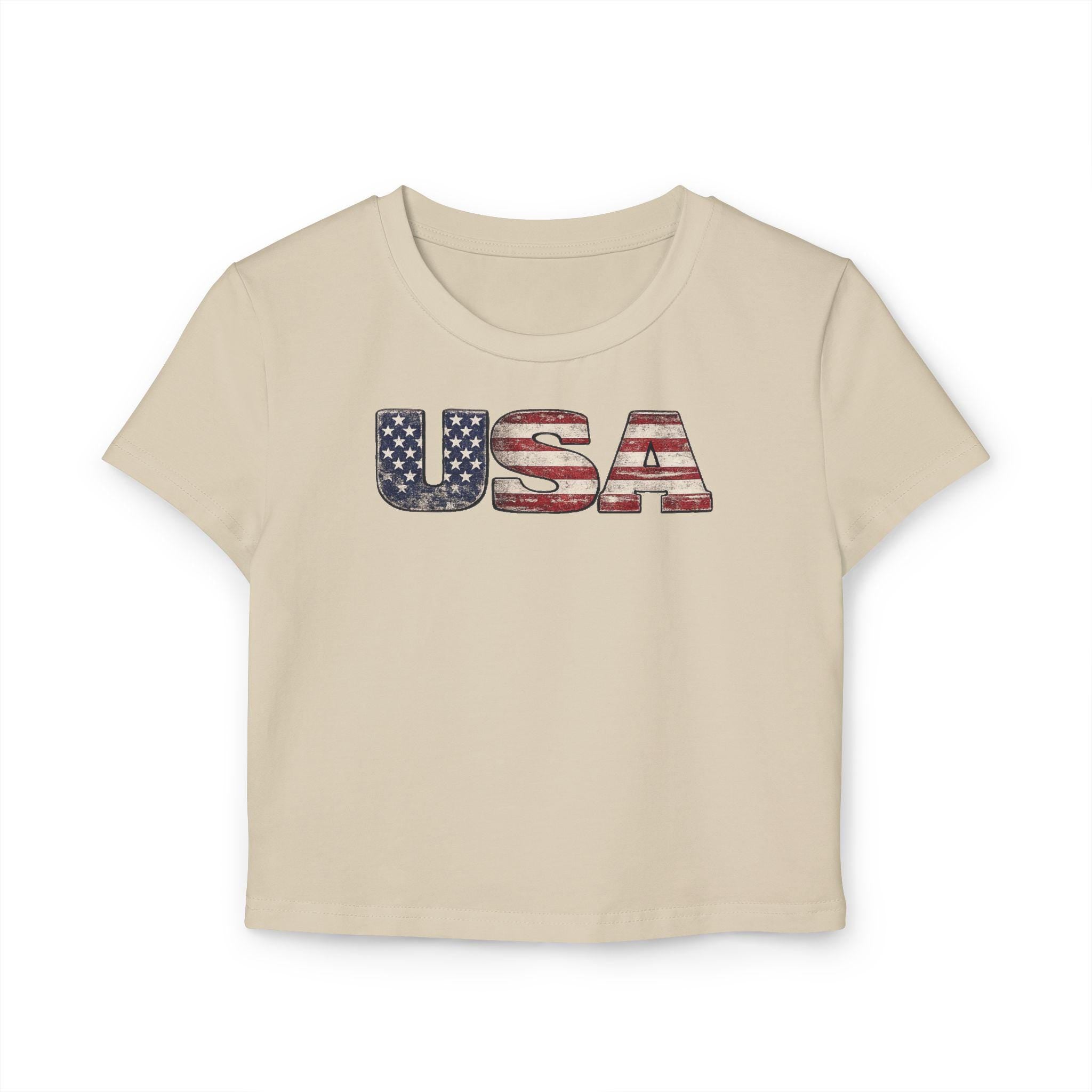 USA Flag Crop Tee